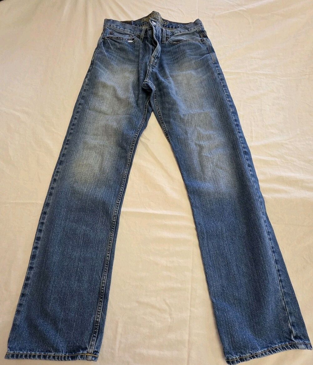 American Eagle Relaxed Straight Jeans Men's Size 32x34 Medium Wash Classic Fit
